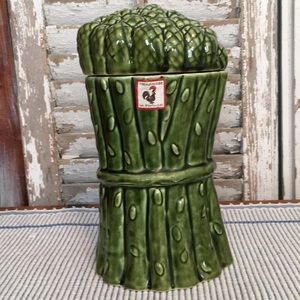 Vintage Asparagus Ceramic Canister EXC!! Portugal
